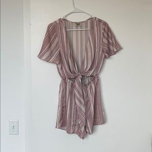 SHOW ME YOUR MUMU STRIPED ROMPER